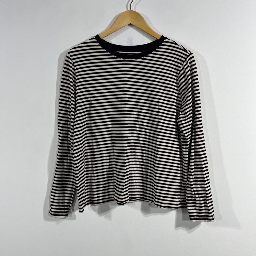 LOFT Fisherman Nautical Striped Crewneck Tee Shirt Womens XL Coastal Preppy Boho